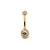 Piercing Umbigo Duas Zircônias Branca - Imagem 1