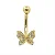 Piercing Bananinha Borboleta Cravejada - Imagem 1