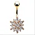 Piercing Umbigo Flor Navetes - Imagem 1