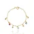 Pulseira Infantil Zircônias Coloridas e Coraçõs Chapa Pendurados - Imagem 1