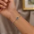 Pulseira Pingente Redondo Detalhes Diamantados - Imagem 1