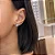 Brinco Redondo Com Zirconia Cristal Central e Borda Cravejada - Imagem 2