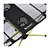 Mesa Hawapi 39x59 com porta Corpos - Preto c Verde - Imagem 3