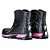 Bota Pantaneiro PVC Impermeavel Cano Curto - Preto Rosa - Imagem 3