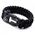 Pulseira Paracord Preta Bússula Faca Apito Pederneira Militar - Imagem 1