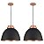 Kit 2 Luminárias Pendente Preto Fosco Cobre Mate Luxo 45cm - Imagem 1