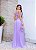 Vestido Longo Lavanda com Decote Profundo Recortes Laterais e Saia Fluida - Imagem 2