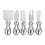 Kit Conjunto Jogo Cortar Queijo Inox 5 Pcs Facas Espatula - Imagem 2