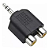 Adaptador conector P2 Macho para 2x RCA Fêmea Preto - Imagem 4
