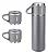 Garrafa de Água Café Térmica Squeeze com 2 Canecas 500 ml Vacuum Flask Cinza - Imagem 4
