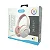 Fone de ouvido sem fio Headset K25 com microfone removivel Kimaster Rosa - Imagem 1