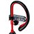 Fone Bluetooth Esportivo Hrebos Hs188 Fixação Segura Preto Com Vermelho - Imagem 3