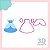 Cortador Vestido Princesa  Cinderela  - 5cm - Imagem 1