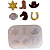 Molde de Silicone para apliques de Confeitaria - Cowboy - Imagem 2