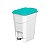 Lixeira Retangular Branca c/ Pedal e Tampa Colorida 20 Lt - Plasnew - Imagem 1
