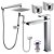 Kit 6 Peças Com Bica Alta WJ-2885-MD-CR e Chuveiro Com Desviador Cromado - Jiwi - Imagem 1