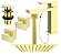 Kit Banheiro Gold Bica Baixa WJ-2875-MD-GD 6 Peças e Chuveiro de Teto – Jiwi - Imagem 1