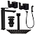 Kit 6 Peças Com Bica Alta WJ-2885-MD-BL e Chuveiro de Teto Black - Jiwi - Imagem 1
