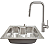 Kit Cozinha Cuba Gourmet e Monocomando New Farm Aço Escovado - Kitbaco - Imagem 1