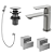 Kit 5 Peças Com Bica Baixa WJ-2875-MK-CZ Sem Chuveiro Grafite - Jiwi - Imagem 1
