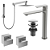 Kit 5 Peças Com Bica Alta WJ-2885-MK-CZ e Chuveiro Com Desviador Grafite - Jiwi - Imagem 1
