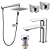Kit 5 Peças Com Bica Baixa WJ-2875-MK-CR e Chuveiro Com Desviador - Jiwi - Imagem 1