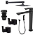 Kit 6 Peças Com Bica Alta WJ-2885-MK-BL Black - Jiwi - Imagem 1