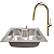 Kit Cozinha Cuba Gourmet e Monocomando Minimalist Gold - Kitbaco - Imagem 1