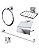Kit Acessórios Square Quadrado 5 Peças Aluminio Cromado - Esteves - VAD087CWC - Imagem 1