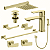 Kit 9 Peças Com Bica Baixa Mykonos Gold Escovado - Jiwi by Kitbaco - Imagem 1