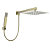 Chuveiro Quadrado Slim Com Desviador Gold Escovado - Jiwi - WJ-KTS-20-Q-GE - Imagem 1
