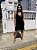 VESTIDO PRETO COM PAETÊ, APLICAÇÃO EM DOURADO LANÇA PERFUME - Imagem 1