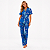 Pijama Mg Curta Azul Floral - Imagem 1