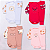 Kit 8 Peças Body Bebe Bordado Mijão Vira Pé Menina 100% ALG - Imagem 1
