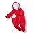 Kit 3 Peças Macacão Bebe Plush  Com Ziper Bordado Capuz Pelúcia Menina - Imagem 4