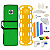 KIT CIPA PRANCHA POLIETILENO INFANTIL CAPA VERDE - Imagem 1