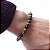 Pulseira Tripla Proteção Hematita Ônix Olho de Tigre 8mm Pedra Natural Unissex - Imagem 3