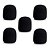 KIT COM 5 ESPUMAS PROTETORAS PRETAS MXT PARA MICROFONE - Imagem 1