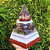 Pronta Entrega Orgonite a Pirâmide de  26cm com Hematitas Magnetizadas - Vermelho - Imagem 1