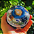 Pronta Entrega - Orgonite Meia Esfera 9.5cm - Azul/Dourada - Modelo Novo - Imagem 1