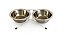 Tigela De Inox Dupla C/ Suporte-Ssdb 2 (Diam 13Cm) - Imagem 1