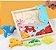 Tabuleiro Quebra-cabeça 3D em Madeira com script Empilhe e Encaixe. Brinquedo Educativo Montessori (Animais do Mar) - Imagem 1