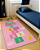 Tapete Infantil Kids Menina Quarto Sala Antiderrapante 1,20 x 80 - rosa - Imagem 1