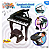 Piano De Cauda Infantil Preto Com Microfone E Banquinho Original Win Fun Crianças +3 Anos - Winfun - Imagem 4
