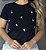 T-SHIRT BORDADA - FLORZINHAS - PRETA - Imagem 2