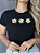 T-SHIRT BORDADA - 3 FLORES - PRETA - Imagem 2