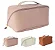 Bolsa Necessaire Feminino Cosmético De Couro PU De Grande Capacidade Portátil Viagem - Imagem 2