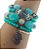 Mix Pulseiras Turquesa Pingente Mão de Fátima / Mão Hamsá  | Ref: KITPLBR489 - Imagem 1