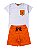 Conjunto Infantil Verão Menino - Mafi Kids Branco e laranja - Imagem 1