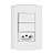Conj. Interruptor 2 teclas simples + tomada 2p+t 20a 250v pluzie 122,95 cod 7222 - Imagem 1